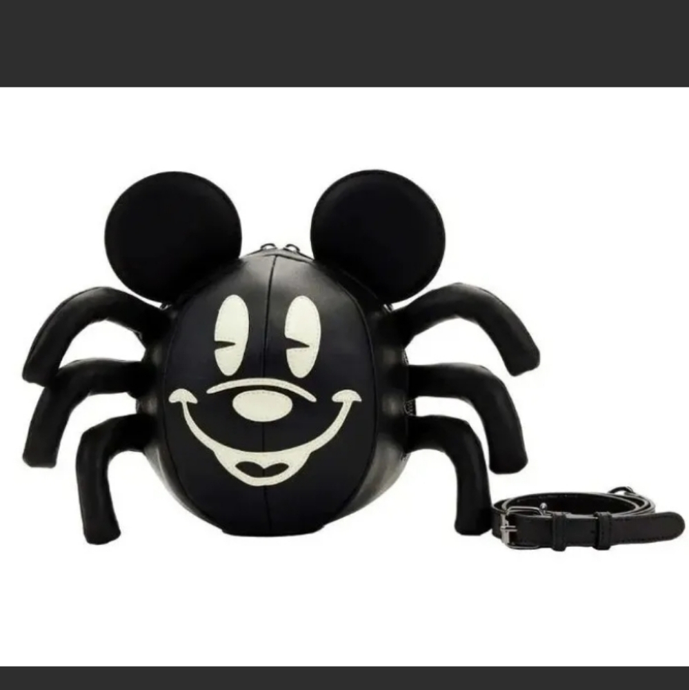 Loungefly Stitch Shoppe Disney Mickey Mouse Glow in the Dark Spider Crossbody